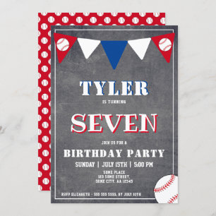 Invitation Anniversaire de baseball de Chalkboard