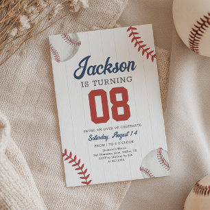 Invitation Anniversaire de baseball rétro