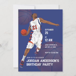 Invitation Anniversaire de basket-ball de la balle