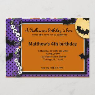 Invitation Anniversaire de Bat Halloween