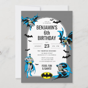 Invitation Anniversaire de Batman Boy sur mesure