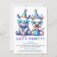 Anniversaire de bébé rhinocéros adorable – Paillet