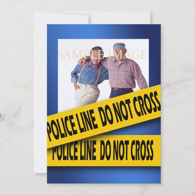 Invitation Anniversaire de bleu de meurtre et mystère (Devant)