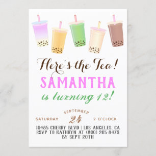 Invitation Anniversaire de Boba Tea