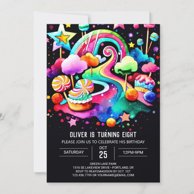 Invitation Anniversaire de Bohemian Candyland (Devant)