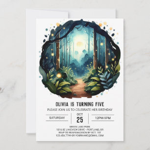 Invitation Anniversaire de bois enchanté de l'arbre personnal