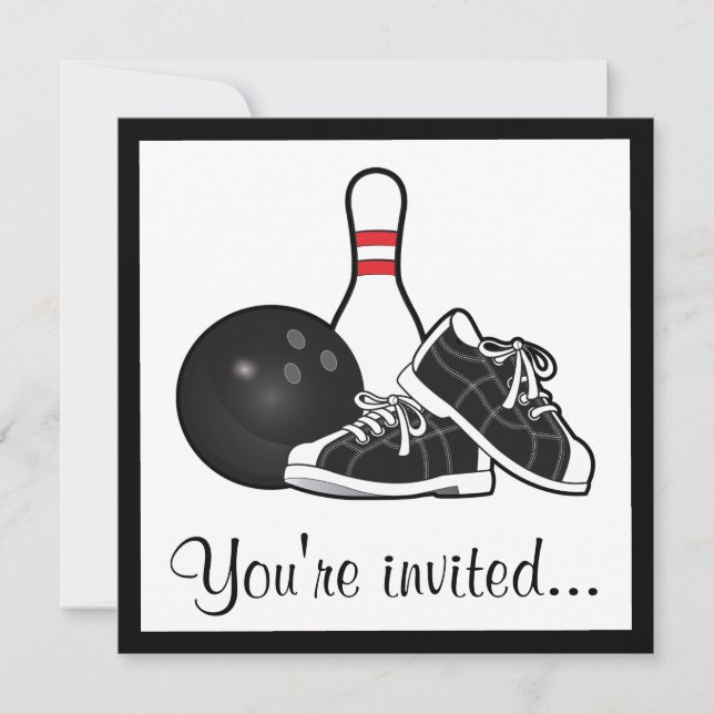 Invitation Anniversaire de Bowling (Devant)