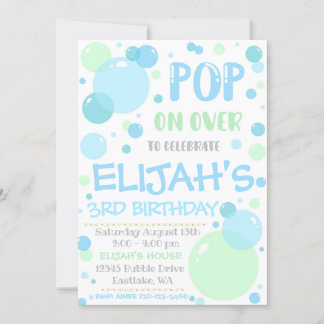 Invitation Anniversaire De Bulle, Pop On Over