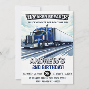 Invitation Anniversaire de camion semi-remorque personnalisé