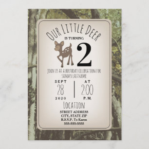 Invitation Anniversaire de Camo Deer