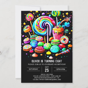 Invitation Anniversaire de Candyland numérique