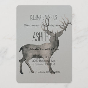 Invitation Anniversaire de cerfs communs de région boisée