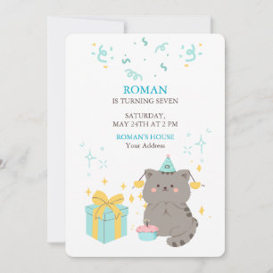 Invitation Anniversaire de Chat joueur