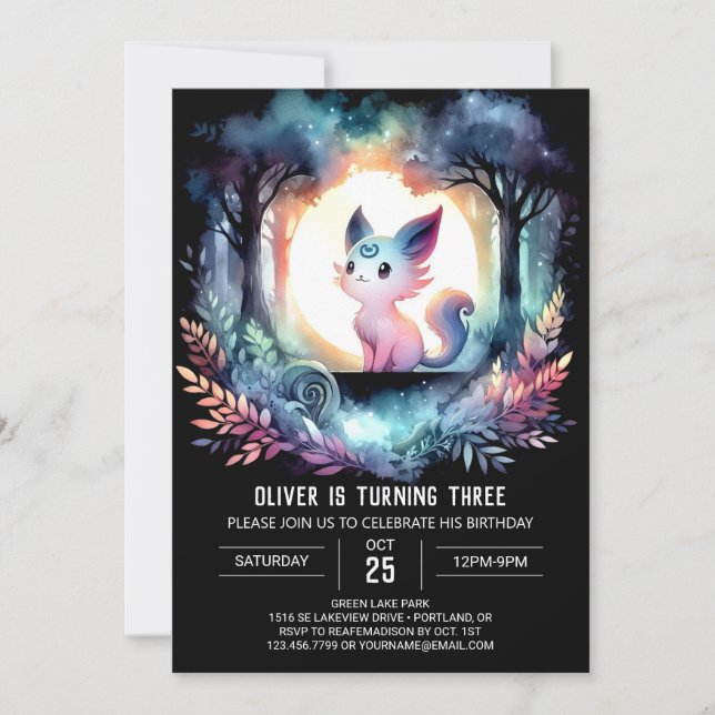 Invitation Anniversaire de chat simple moderne (Devant)