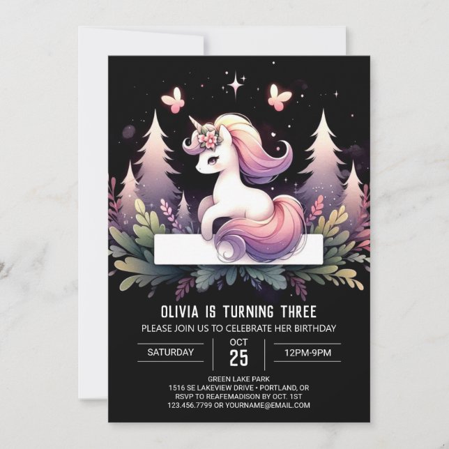 Invitation Anniversaire de Cheval pour Enfants (Devant)