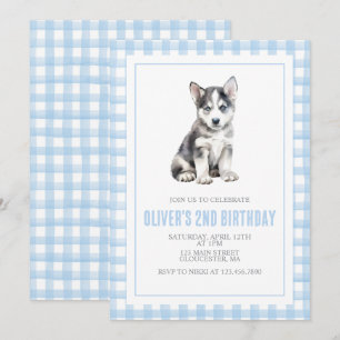 Invitation Anniversaire de chien prépa carreaux
