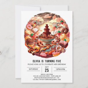 Invitation Anniversaire de chocolat Pastel Enchanted