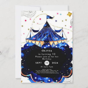 Invitation Anniversaire de cirque simple et modifiable