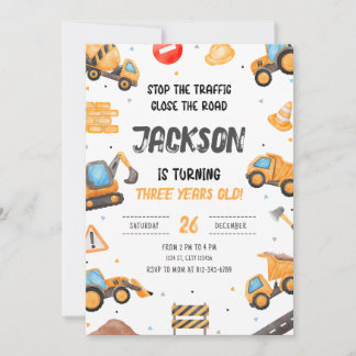 Invitation Anniversaire de construction Truck Part