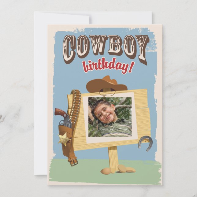 Invitation Anniversaire de cowboy (Devant)
