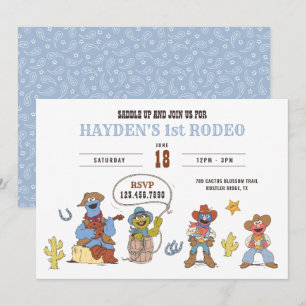 Invitation Anniversaire de Cowboy du Rodéo de Rue Sésame