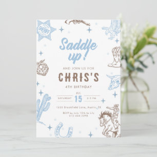 Invitation Anniversaire de Cowboy Occidental de Saddle Up Vin