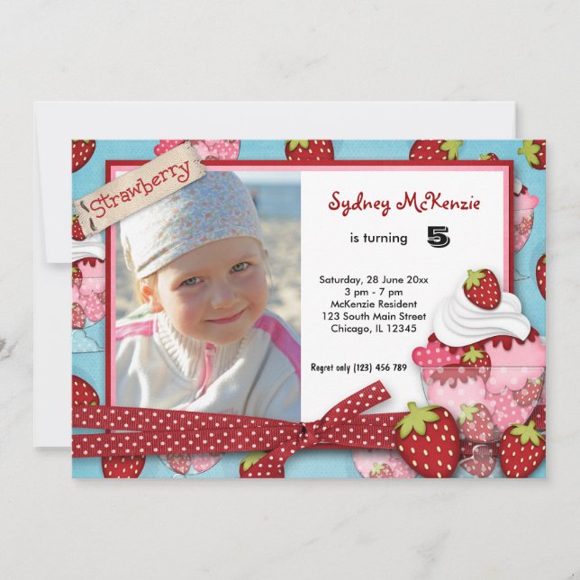 Invitation Anniversaire de Cupcake (Devant)