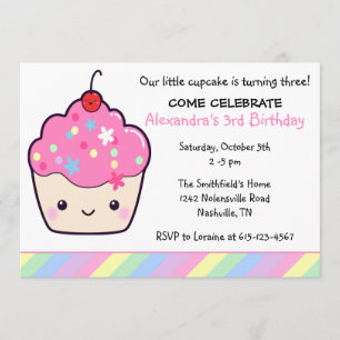 Invitation Anniversaire de Cute Cupcake