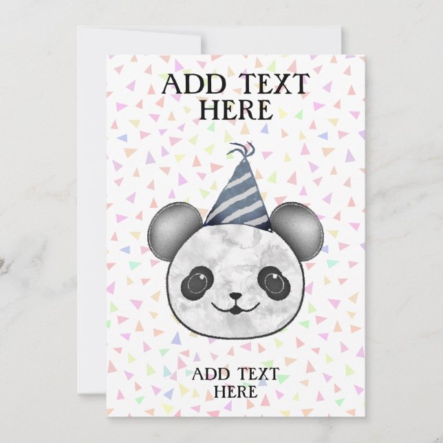 Invitation Anniversaire de Cute Panda Bear (Devant)