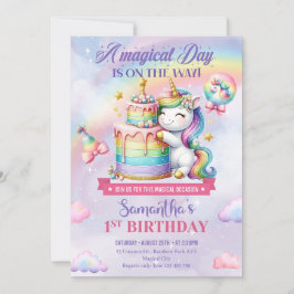 Invitation Anniversaire de Cute Unicorn