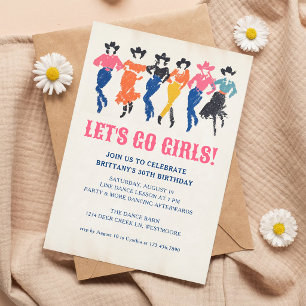 Invitation Anniversaire de Danse en Ligne Cowgirl Moderne