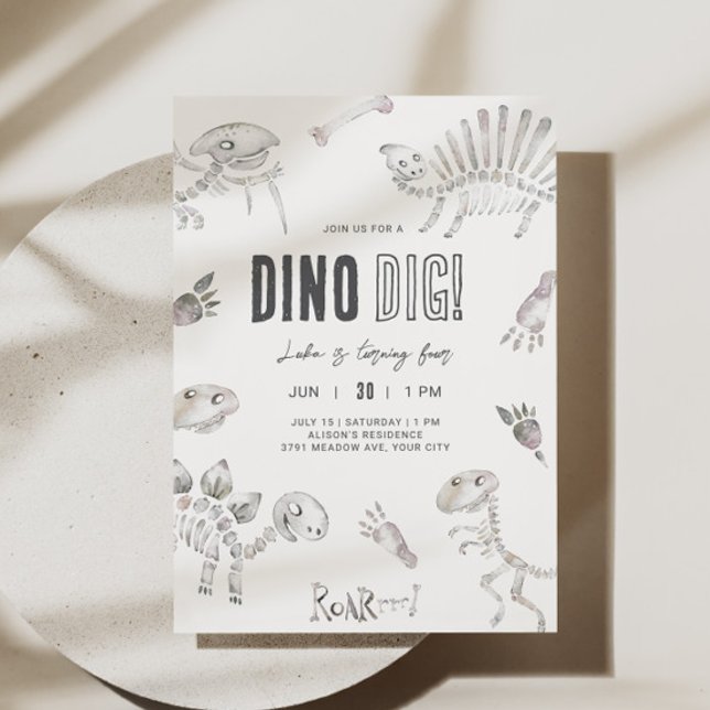 Invitation Anniversaire de Dino Dig (Créateur téléchargé)