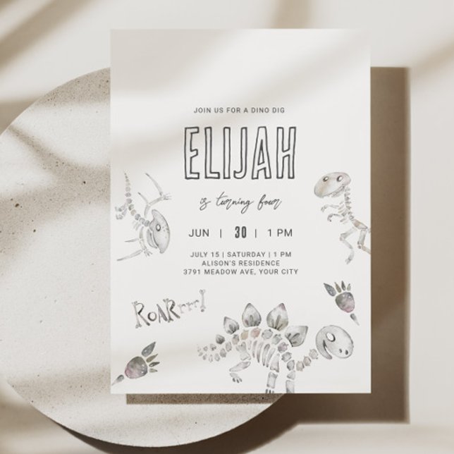 Invitation Anniversaire de Dino Dig (Créateur téléchargé)