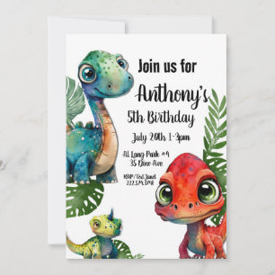 Invitation Anniversaire de Dinosaur