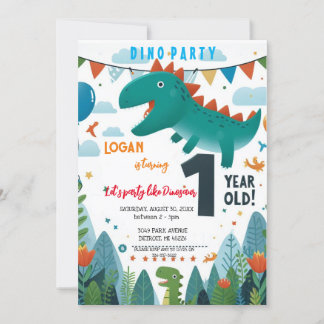Invitation Anniversaire de Dinosaur