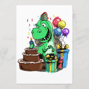 Invitation Anniversaire de dinosaure pour un T Rex de 9 ans