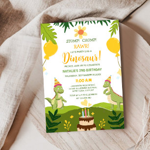 Invitation anniversaire de dinosaure unique mignon