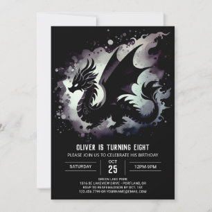 Invitation Anniversaire de dragon inoubliable personnalisable
