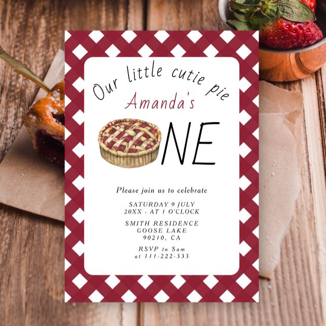 Invitation Anniversaire de enfant à tarte à petite coupe aqua (Créateur téléchargé)