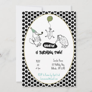 Invitation Anniversaire de enfant animal exotique australien