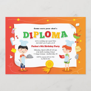 Invitation Anniversaire de enfant au diplôme de Cu