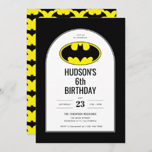 Invitation Anniversaire de enfant Batman Shield