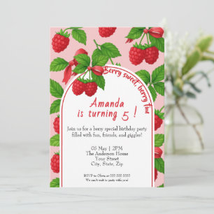 Invitation Anniversaire de enfant Berry Sweet Raspberry