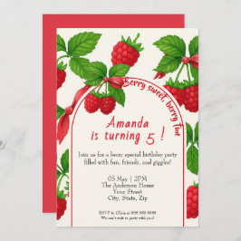 Invitation Anniversaire de enfant Berry Sweet Raspberry