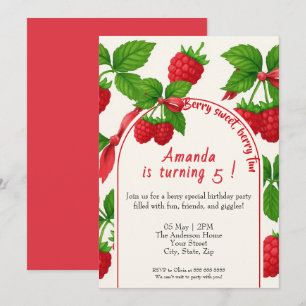 Invitation Anniversaire de enfant Berry Sweet Raspberry