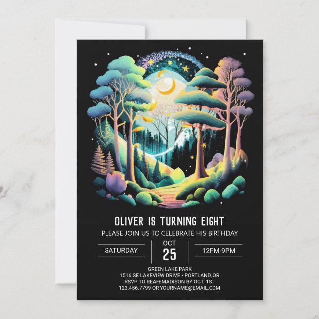 Invitation Anniversaire de enfant Boho Woodland (Devant)