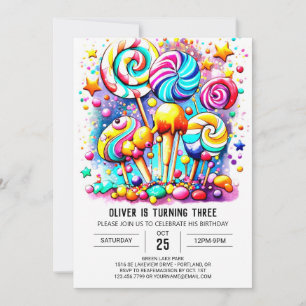 Invitation Anniversaire de enfant Chic Candyland