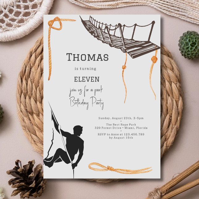 Invitation Anniversaire de enfant d'aventure du parc à cordes (Créateur téléchargé)