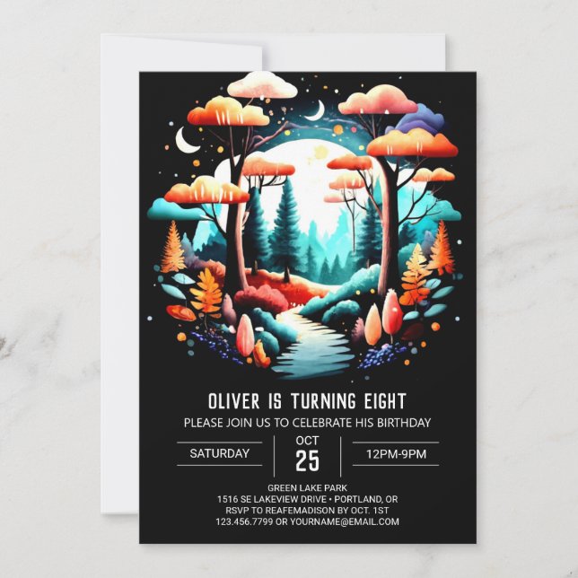 Invitation Anniversaire de enfant de bois en ligne numérique (Devant)