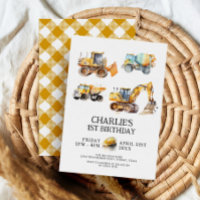 Anniversaire de enfant de Chariots de construction